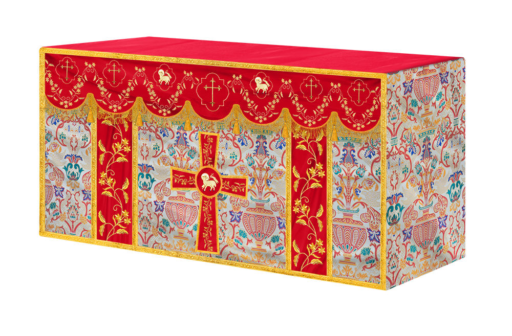 Floral Embroidery Tapestry Altar Cloth with motif