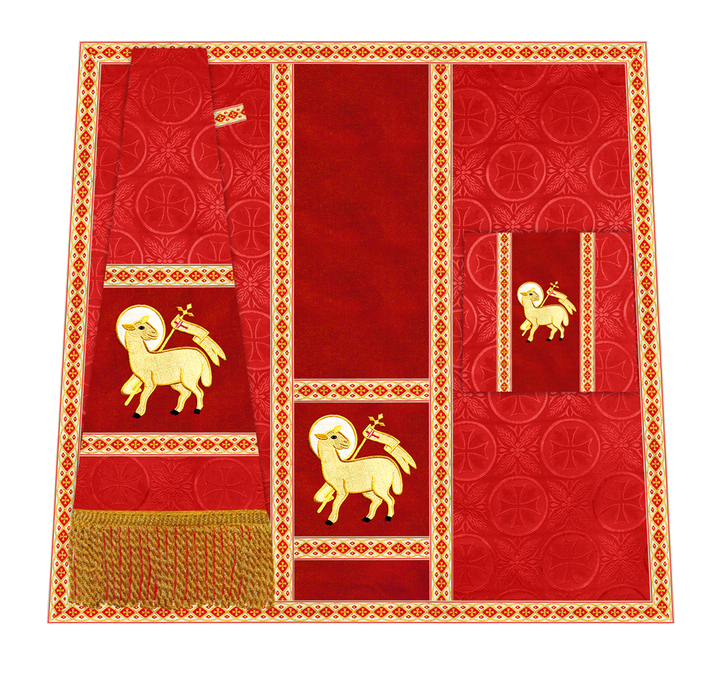 Traditional Altar Mass Set with  Embroidered Motifs