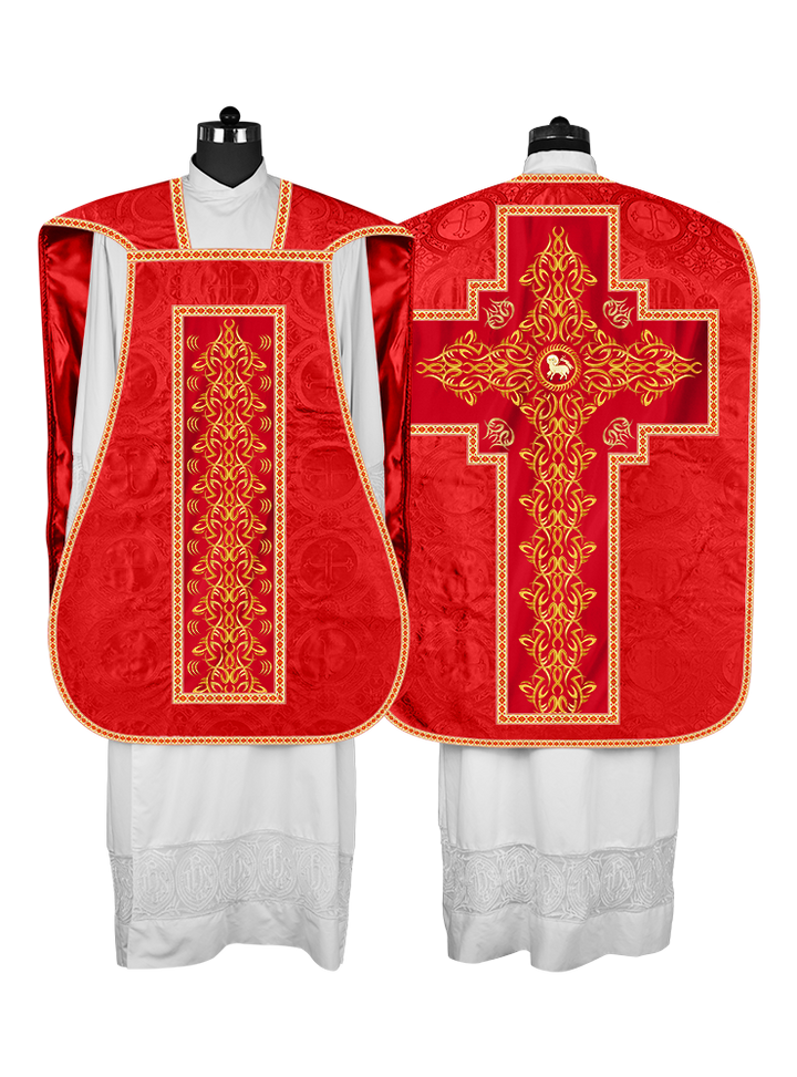 Roman Fiddleback Chasuble With Enhanced Embroidery  & trims