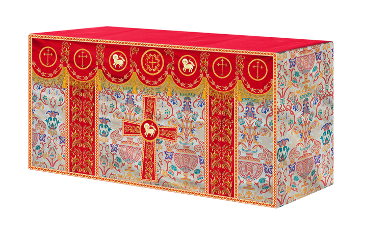 Traditional Tapestry Altar Cloth with Embroidery Details