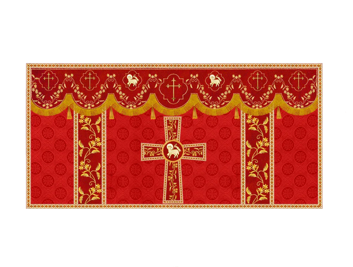 Elegant Embroidered Altar Cloth with Decorative Trim