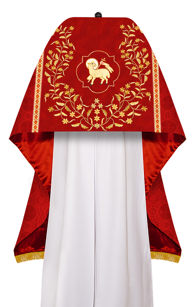 Humeral Veil Vestment with Floral Embroidered Trims