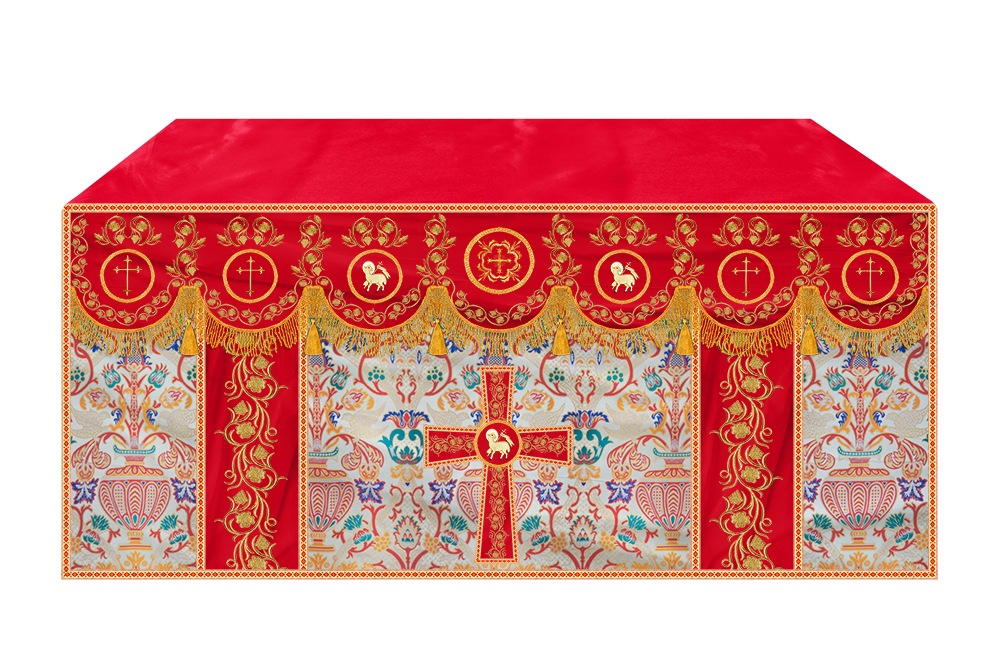 Tapestry  Altar Cloth with Liturgical Motif and Trims