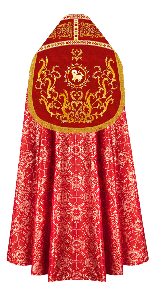 Roman Cope Vestment with Braid Embroidered Orphrey