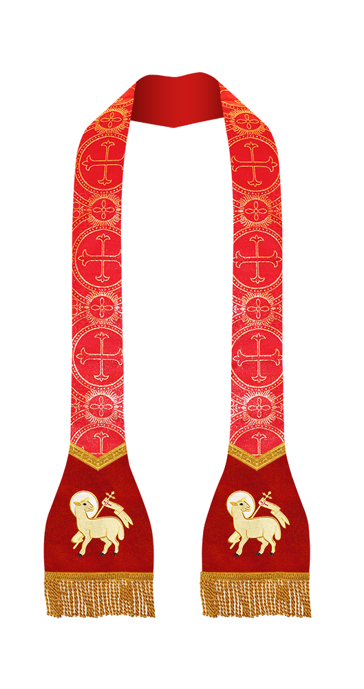 Spiritual Roman Stole with Embroidered Motif