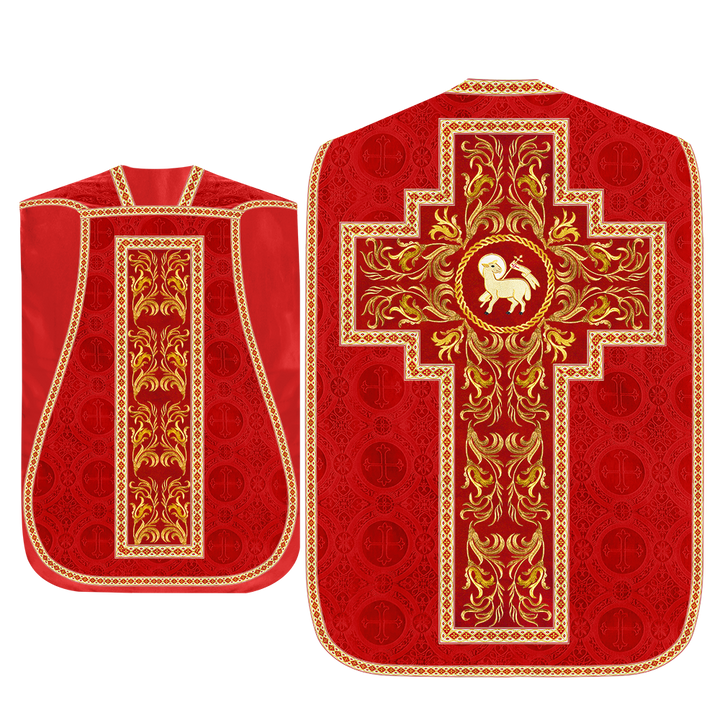 Set of Four Liturgical Embroidery Roman Chasubles