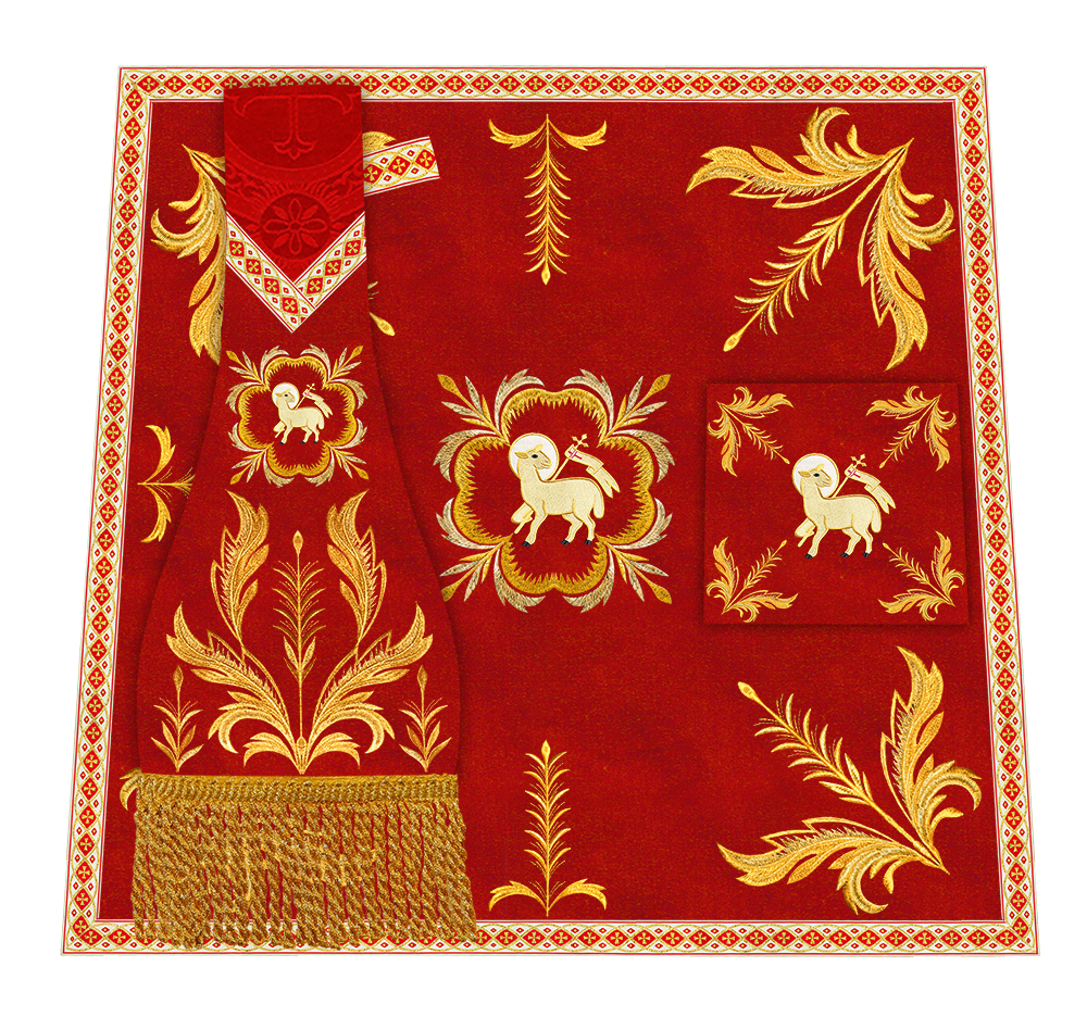 Set of Four Fiddleback with Embroidered Motif and trims