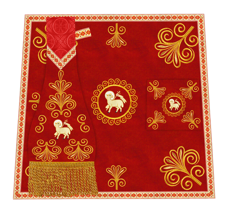 Ornate Altar Cloth with Gold Embroidery & Gothic Cross Design