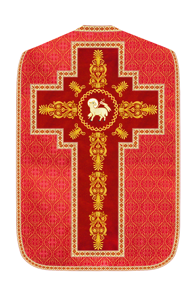 Roman Chasuble Vestments Adorned With Trims