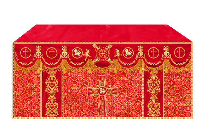 Altar Cloth with Embroidered Motif and Trims