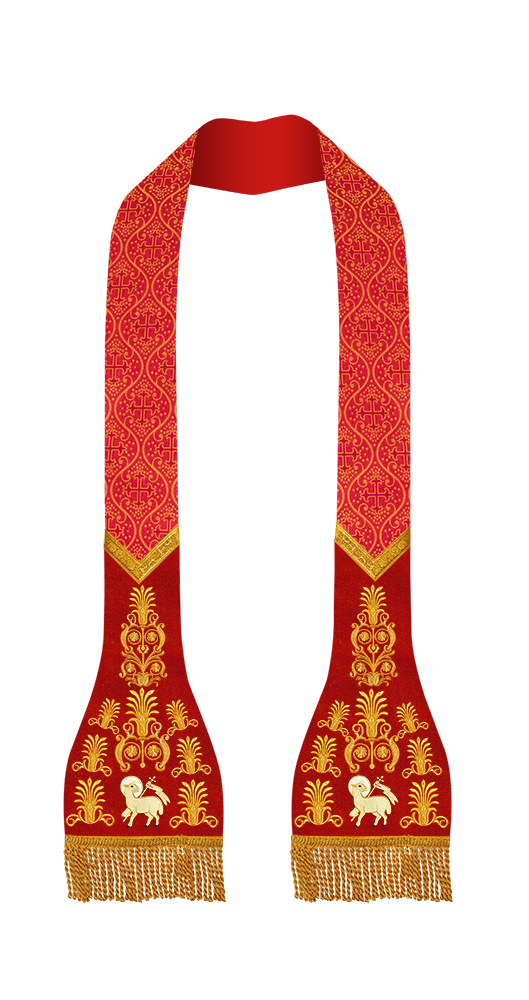 Set of 4 liturgical stole with embroidered motif