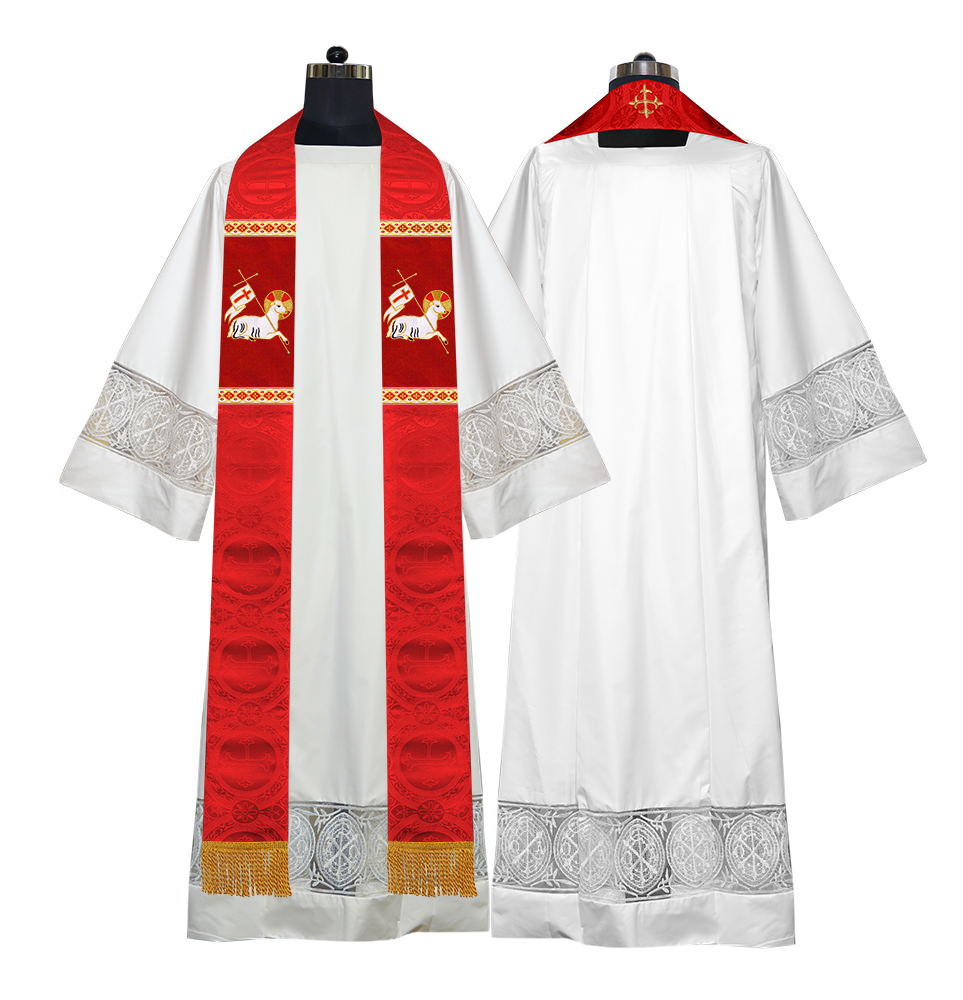 Embroidered LAMB Liturgical Clergy stole