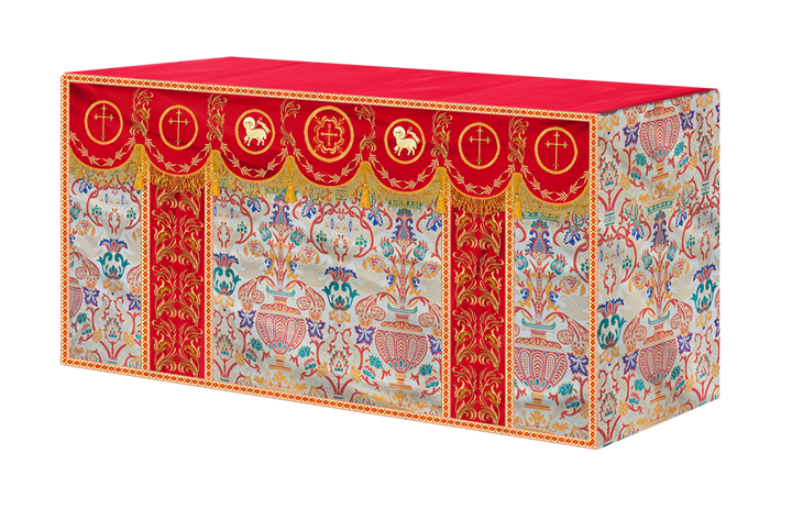 Traditional Tapestry Altar Cloth with Embroidery Details