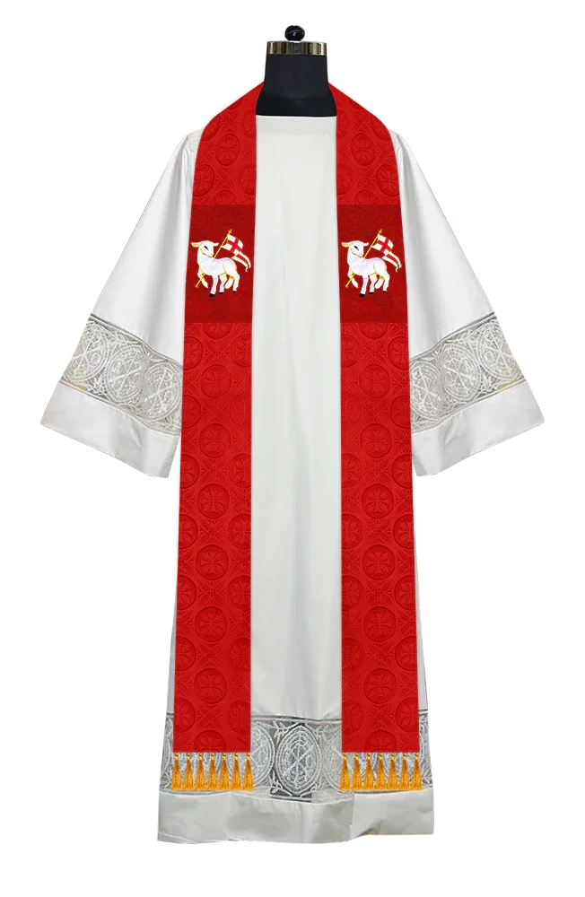 Ordination Stole with Embroidered Spiritual Motif