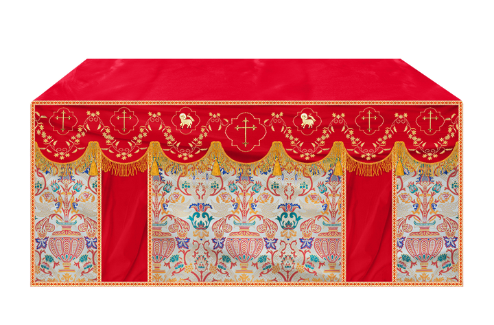 Tapestry Altar Cloth Adorned with Intricate Embroidery
