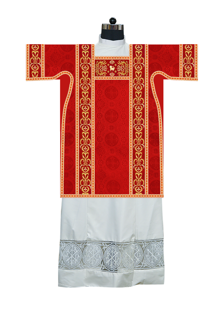 Tunicle Vestment with Spiritual Motif and Trims