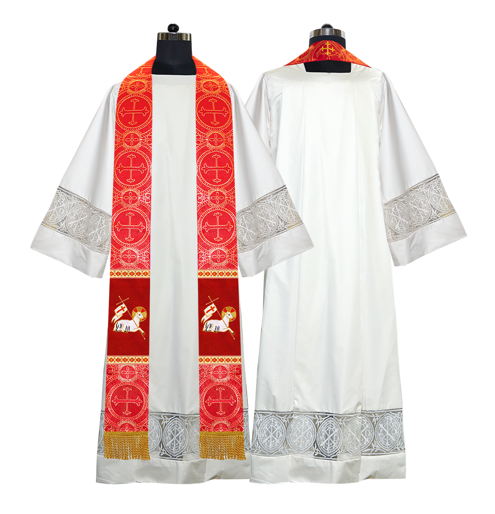 Embroidered LAMB Liturgical Clergy stole