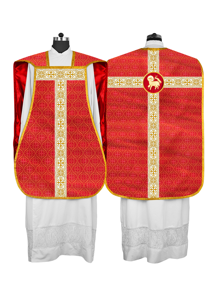 Casulla católica romana con motivo espiritual 