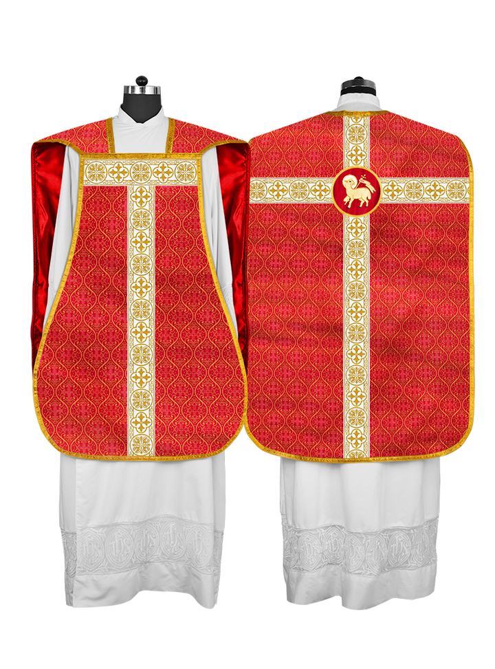 Casulla católica romana con motivo espiritual 