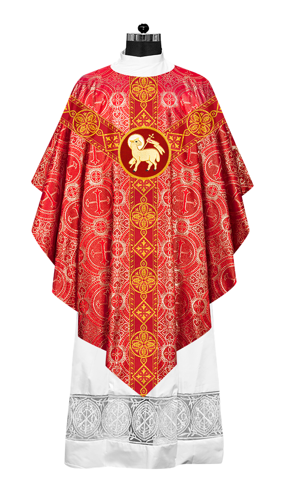 Pugin Style Chasuble with Embroidered Orphrey