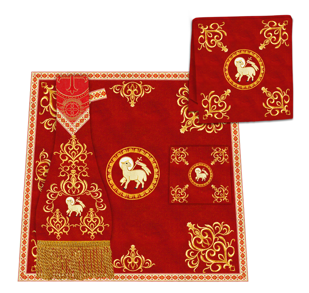 Gothic Chasuble Vestments With Adorned Orphrey And Trims