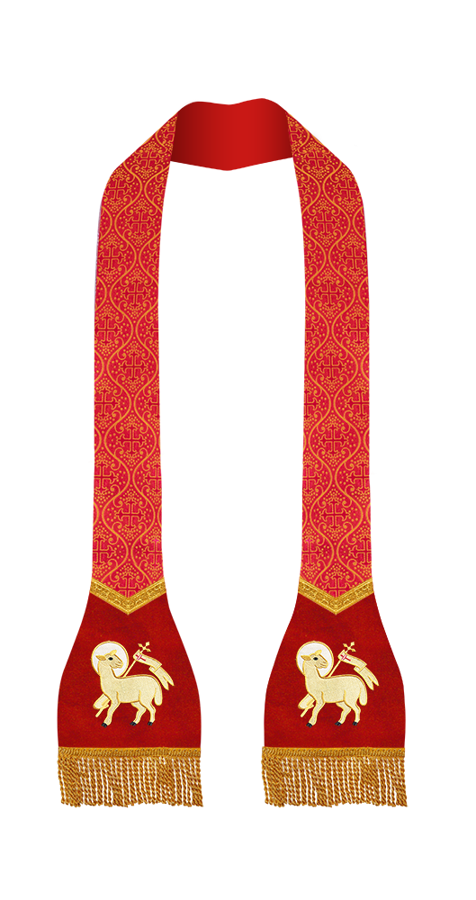 Spiritual Roman Stole with Embroidered Motif