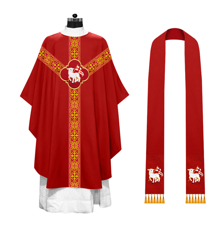 Gothic Chasuble with Ornate Braided Trims