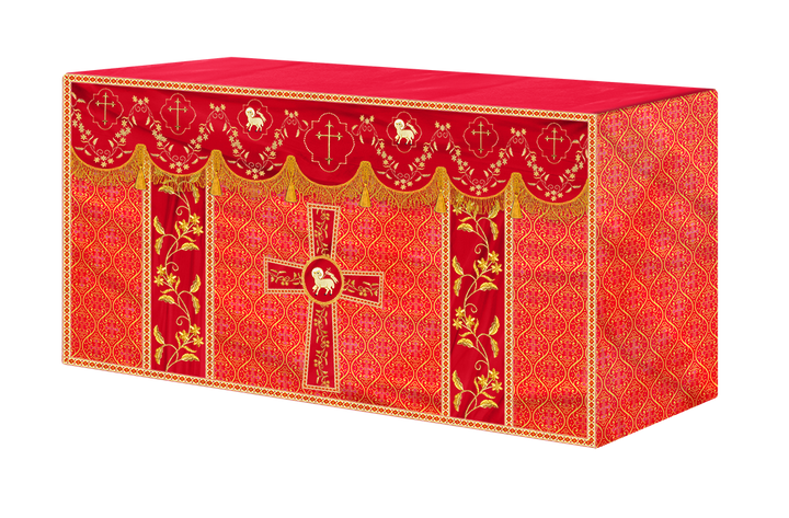 Altar Table Cloth With Floral Embroidery trims