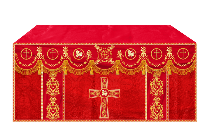 Altar Cloth with Embroidered Motif and Trims