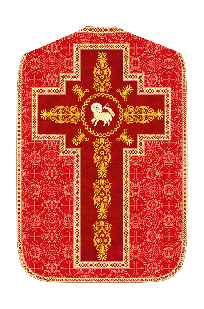 Roman Chasuble Vestments Adorned With Trims