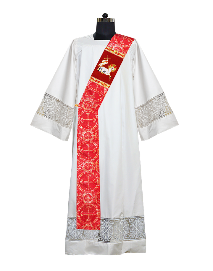 Deacon Stole Crafted with Embroidered Spiritual Lamb Motif