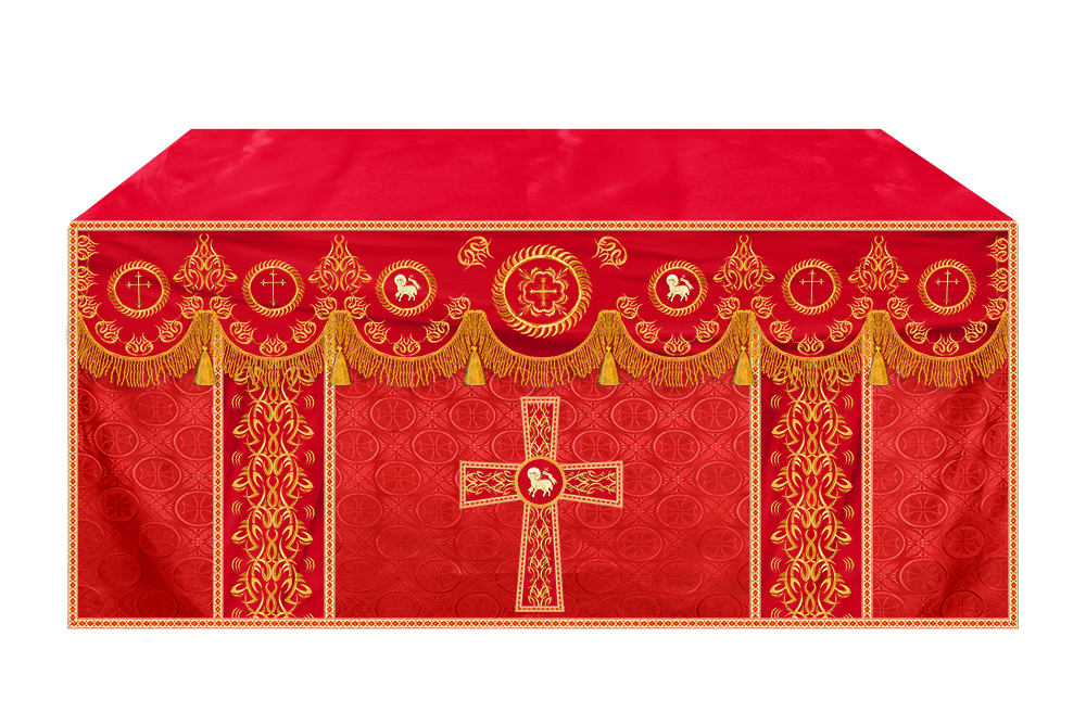 Church Altar Frontal with Ornate Embroidery & Spiritual Motifs
