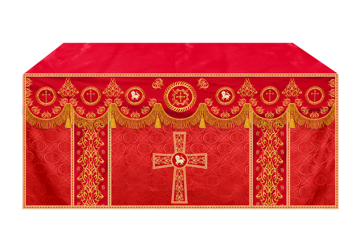 Church Altar Frontal with Ornate Embroidery & Spiritual Motifs