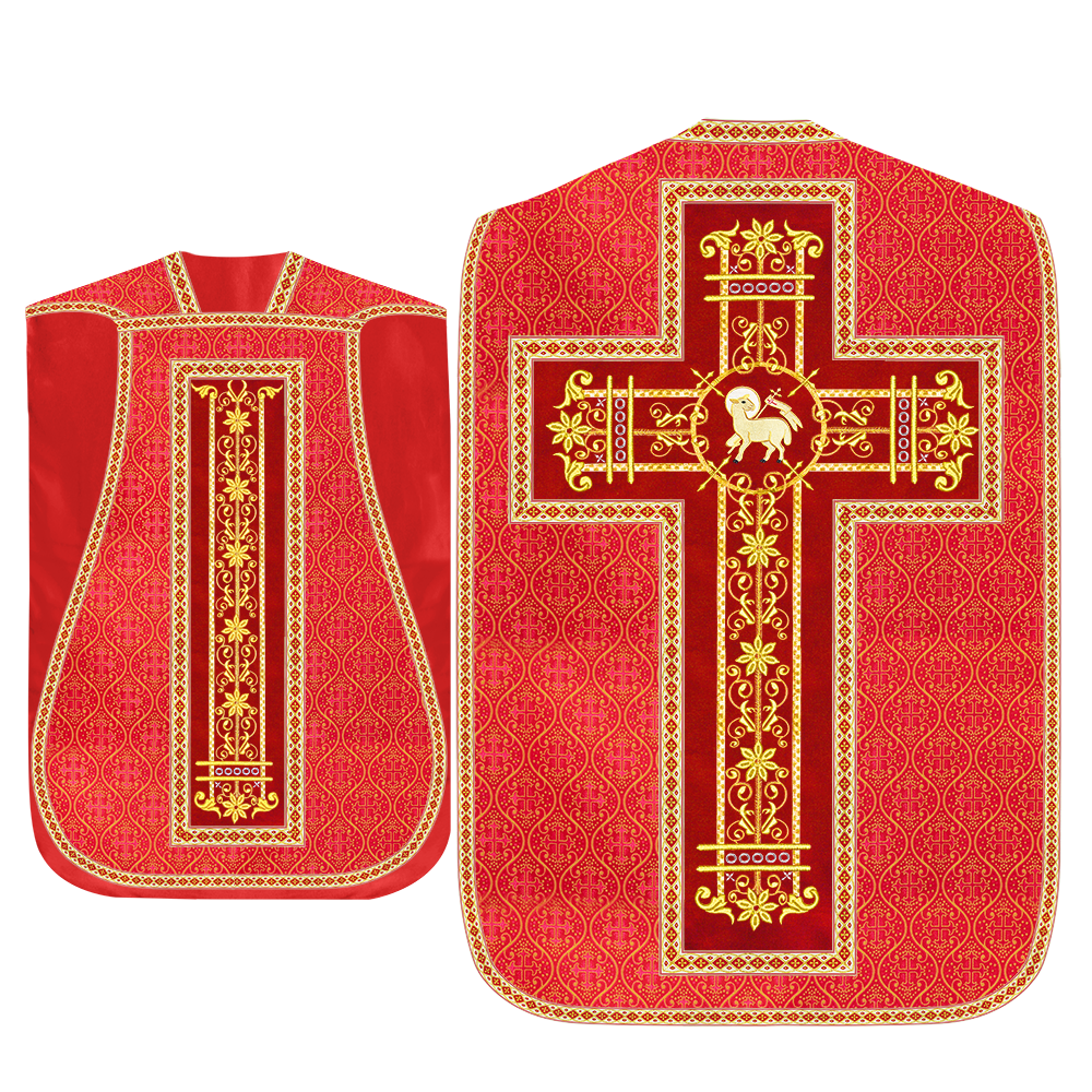 Set of Four Catholic Roman Chasuble with Spiritual Motif