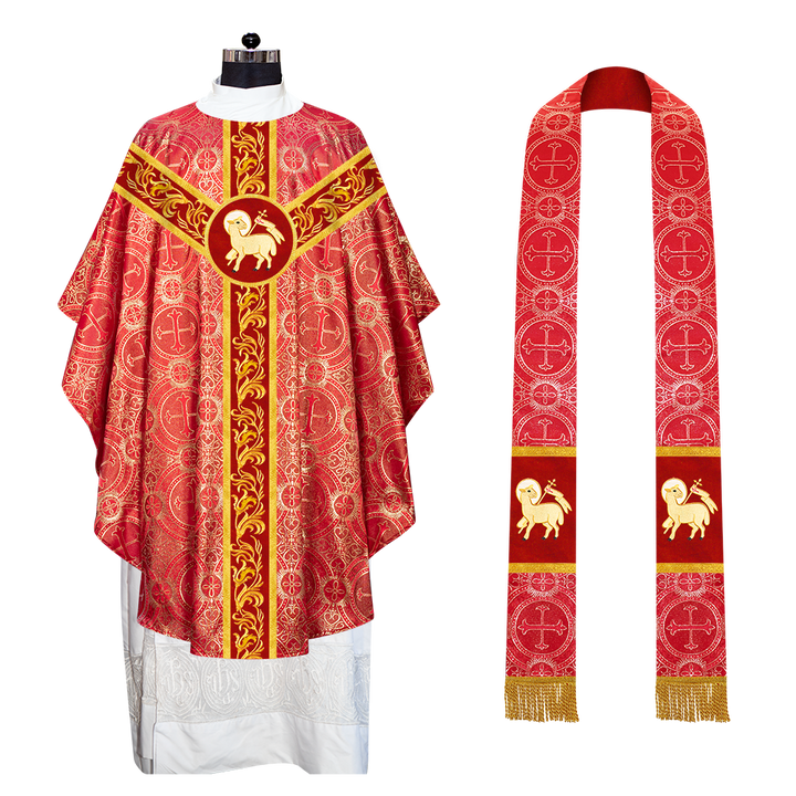 Gothic Chasuble with Embroidered Lace