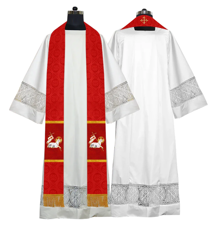Clergy Stole with Embroidered Liturgical Motif