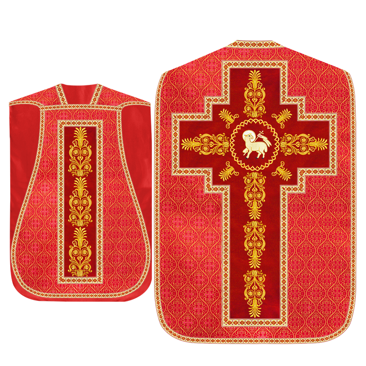 Roman Chasuble Vestments Adorned With Trims