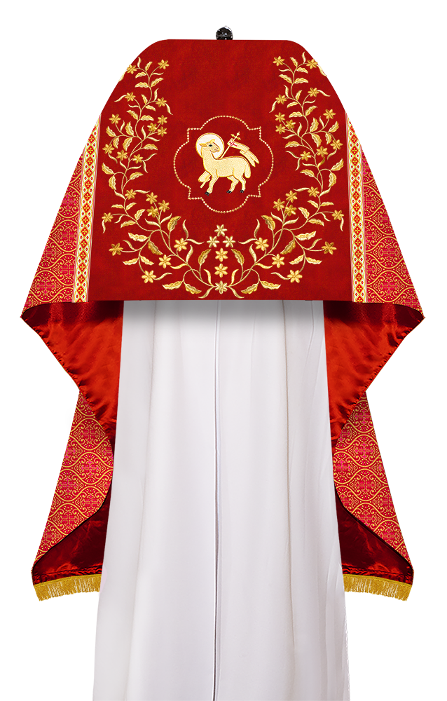 Humeral Veil Vestment with Floral Embroidered Trims