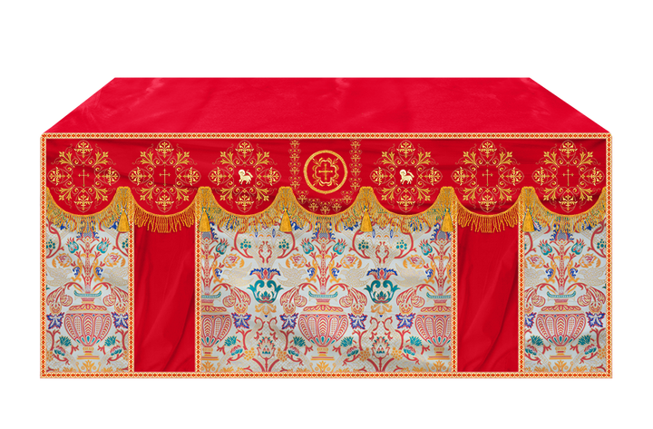 Liturgical Tapestry Altar Cloth with a Fine Embroidered Motif
