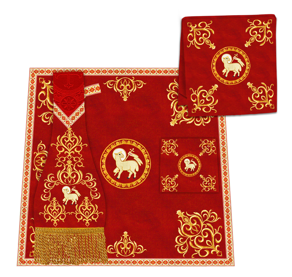 Gothic Chasuble Vestments With Adorned Orphrey And Trims