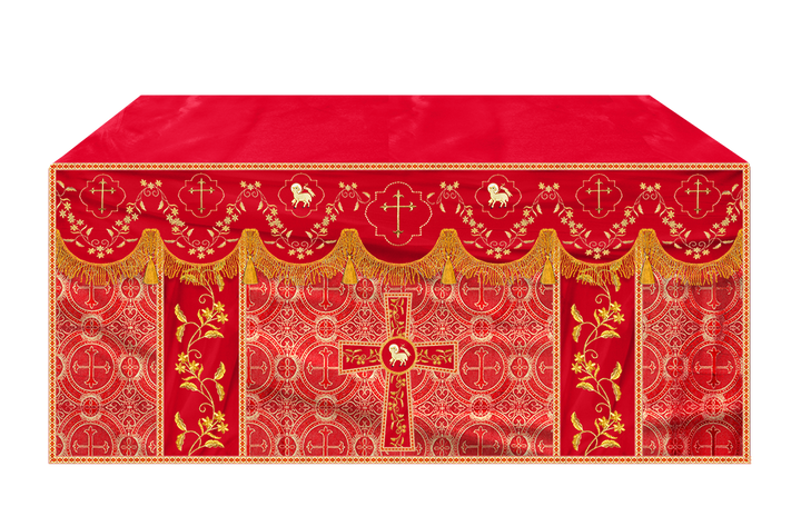 Altar Table Cloth With Floral Embroidery trims
