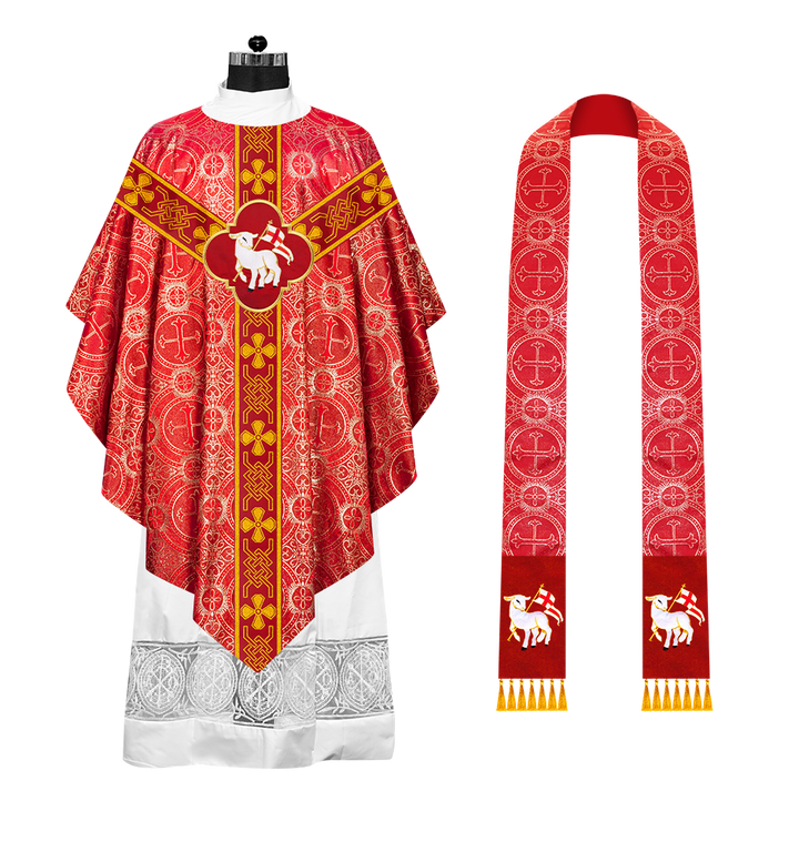 Embroidered Pugin Chasuble with Spiritual Motif