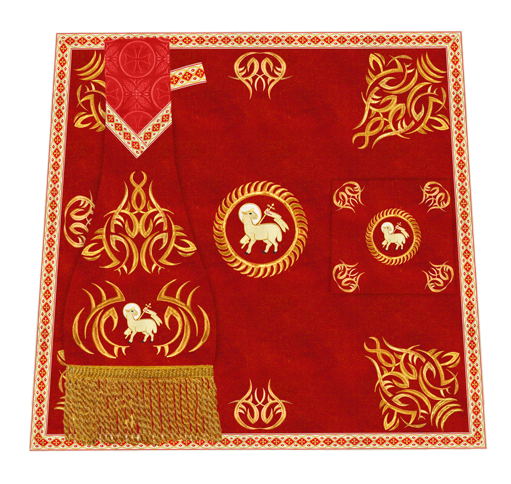 Ornate mass Set with Embroidered trims and motif