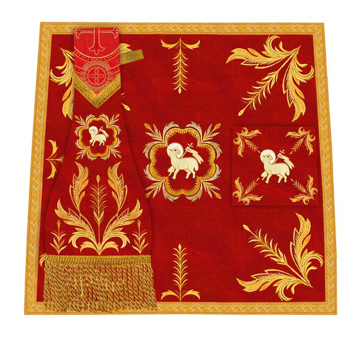 Set of Four Roman Chasuble with liturgical motifs