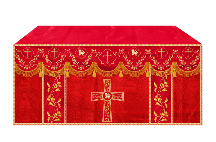 Altar Table Cloth With Floral Embroidery trims