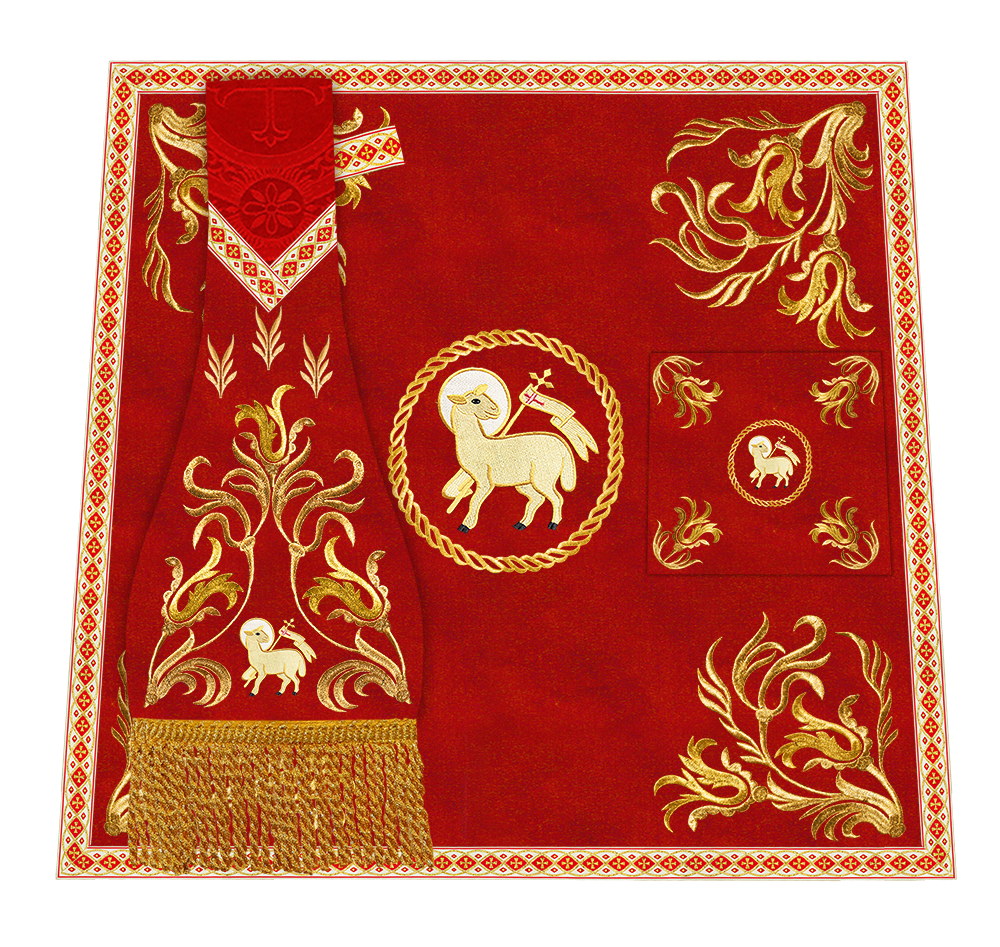 Mass set Vestment with Embroidered Motif