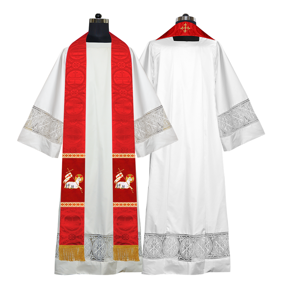 Embroidered LAMB Liturgical Clergy stole