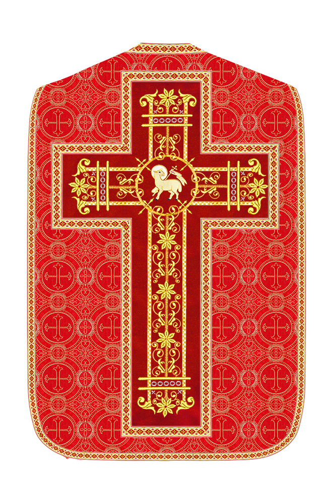 Roman Chasuble Vestment Enhanced With Orphrey and Trims