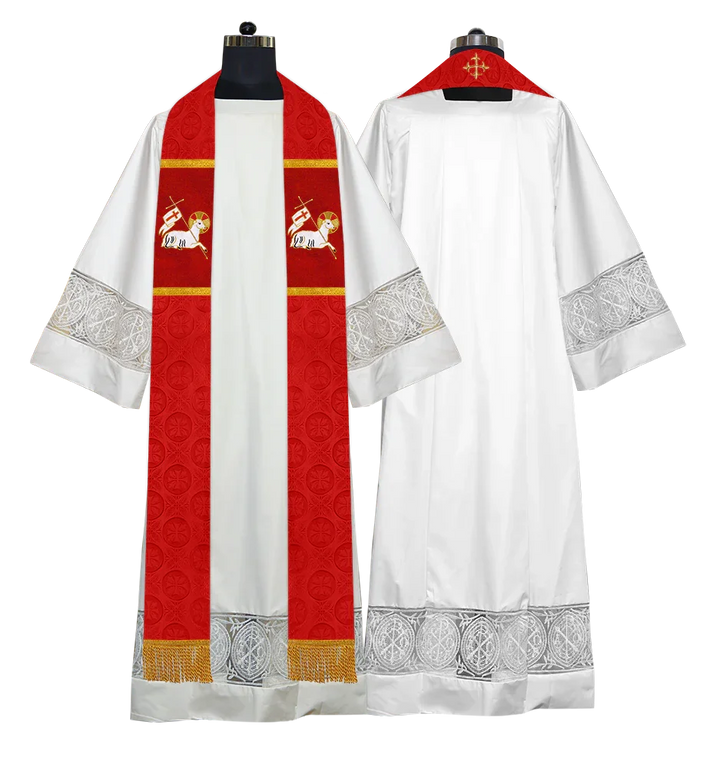 Clergy Stole with Embroidered Liturgical Motif