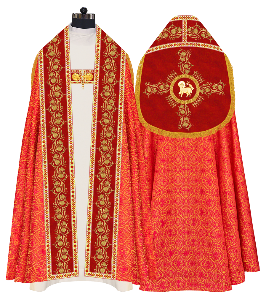 Roman Cope Vestment with Grapes Embroidered trims